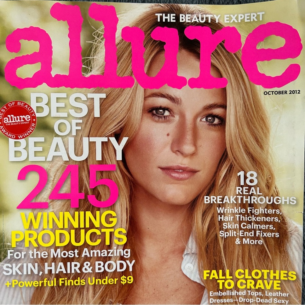 Allure Magazine October 2012 Blake Lively Cover Best of Beauty Out-of-Print - Picture 5 of 5